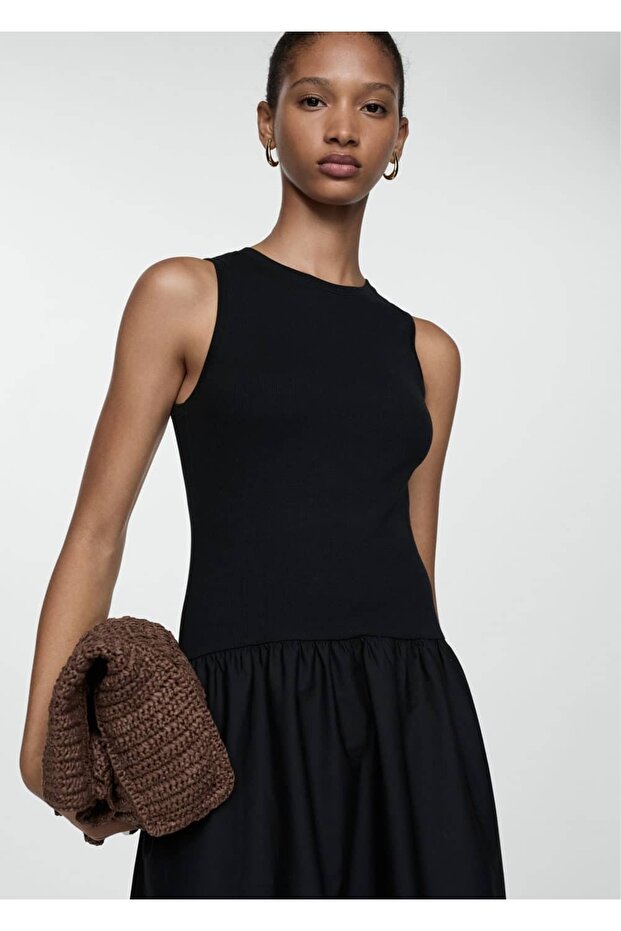 Kombine evaze elbise - 1