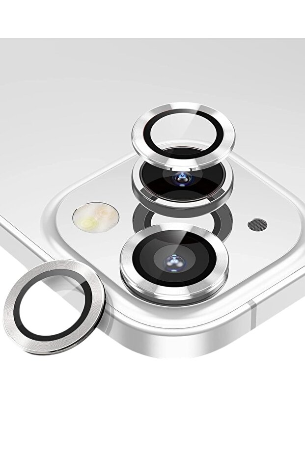 iPhone 14 - 14 Plus Compatible Tempered Glass Aluminum Camera Lens Protector