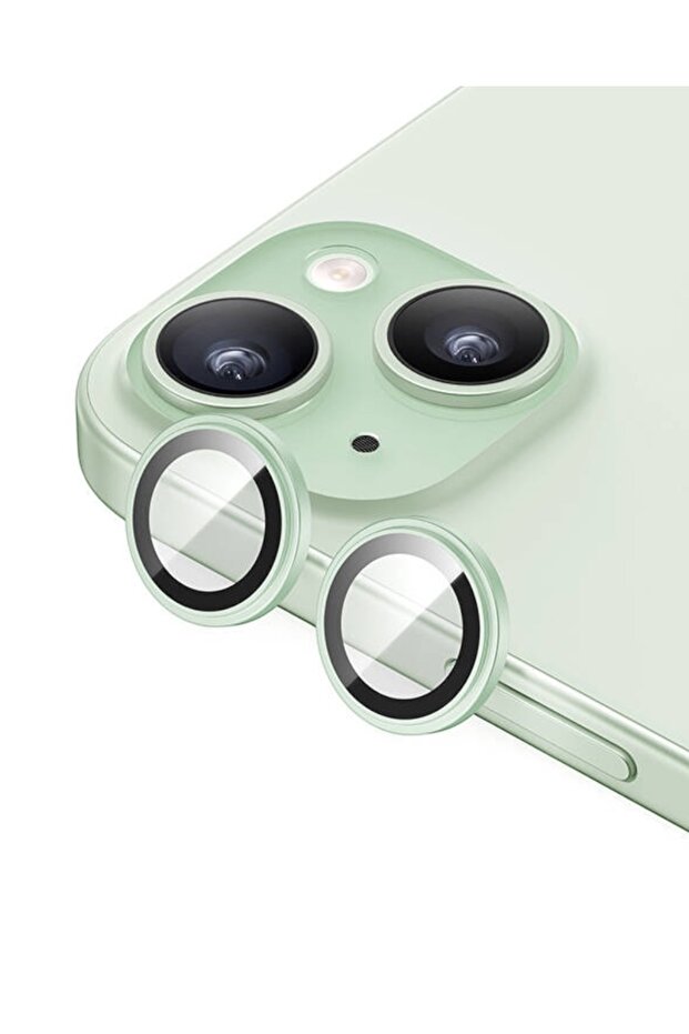 iPhone 15 - 15 Plus Compatible Tempered Glass Aluminum Camera Lens Protector