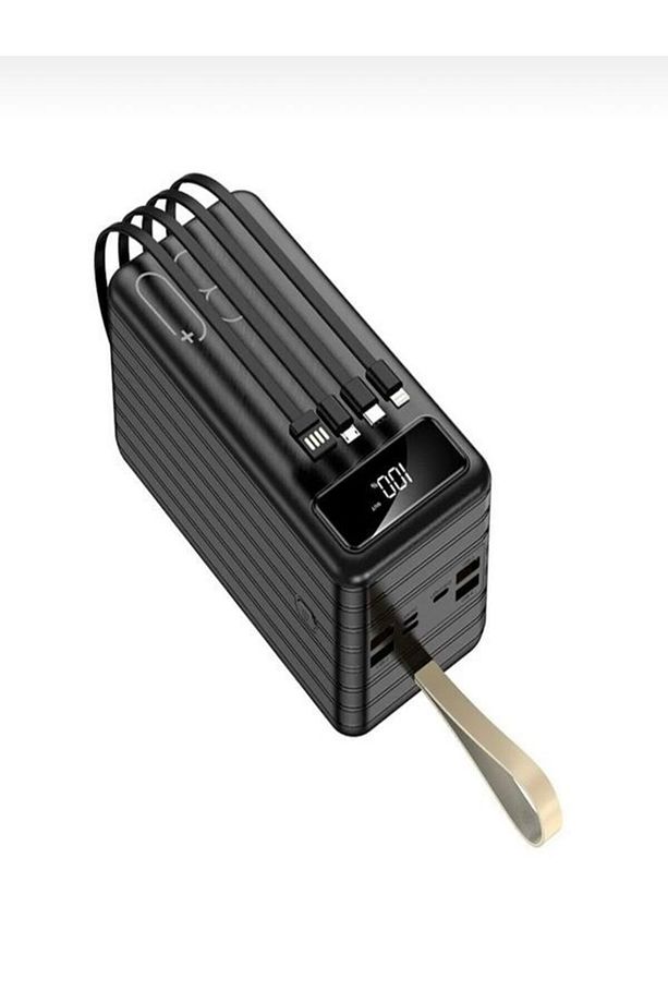 80000mAh 22.5W Hızlı Şarj LCD Gösterge Dahili Lightning Type-C Micro Kablolu 7 Portlu Powerbank - 1