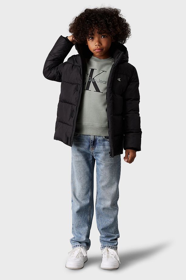 Regular Fit Kapüşonlu Logolu Şişme Mont IB0IB01276BEH Çocuk MONT IB0IB01276 BEH - 3
