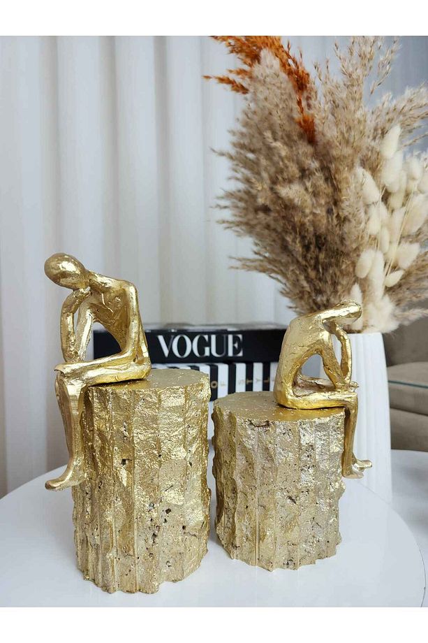 2' li Gold Kütük Kitap Tutacağı Biblo - 3