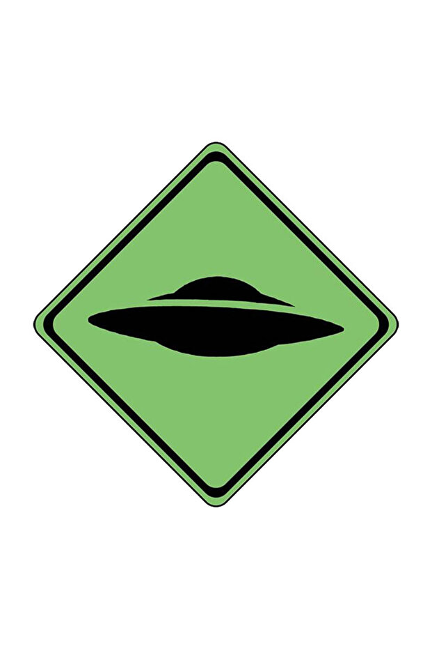 Ufo Warning Sign Sticker Sticker Car, Motorcycle, Helmet, Laptop, Glass Sticker 13X13 cm