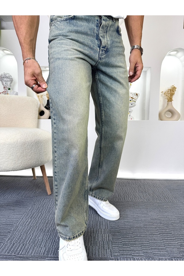 Yeşil Yıkamalı GG Regular Jean - 4