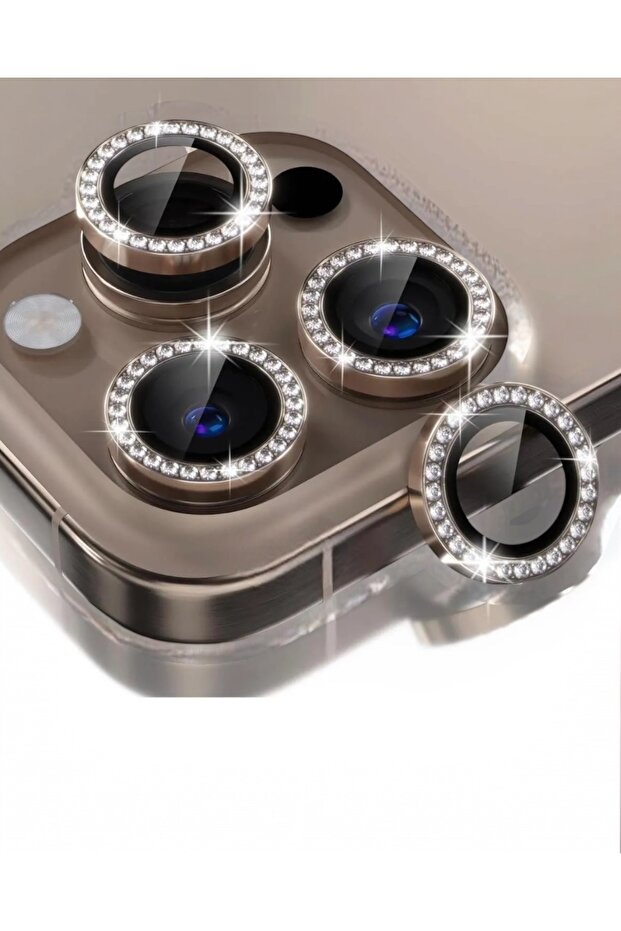 واقي عدسة الكاميرا من الحجر اللامع متوافق مع هاتف Iphone 16 Pro - 16 Pro Max