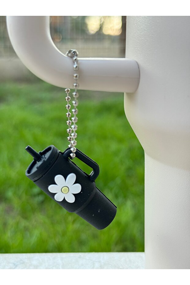 Black Floral Thermos Accessory/Thermos Compatible Accessory/Floral Thermos Charm/Thermos Ornament