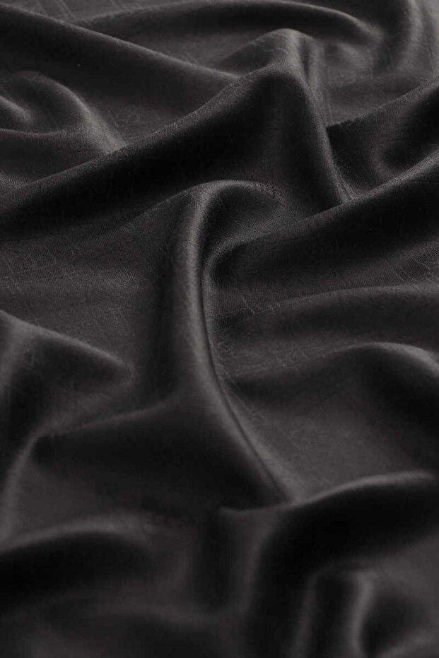 Black Monogram Pattern Jacquard Silk Shawl - 3