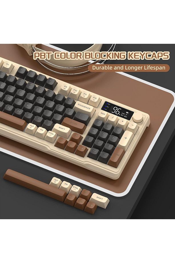 Freewolf M96 2.4g Bt5.0 Çift Bağlantılı Tft Led Ekranlı Reinbow Gaming Oyuncu Klavye - 7