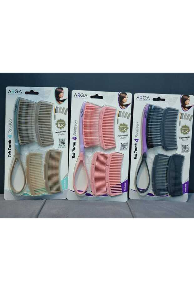 Functional Comb with 4 Heads - Replaceable Handle Circle - 6