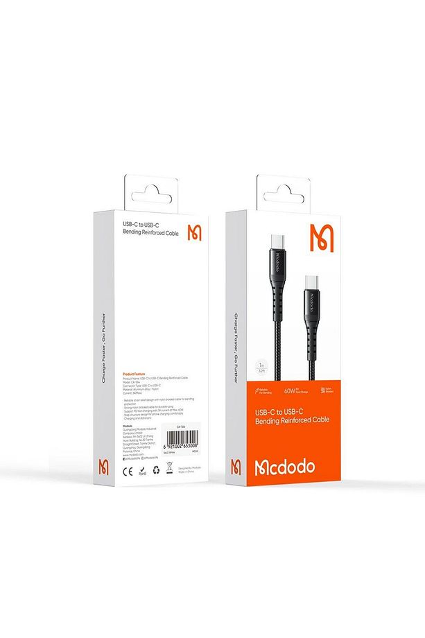 CA-5641 60W 3A Type-C To Type-C Şarj ve Data Kablosu Siyah 1M - 8