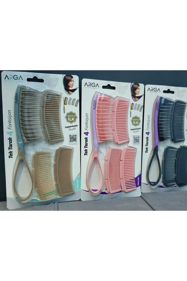 Functional Comb with 4 Heads - Replaceable Handle Circle - 5