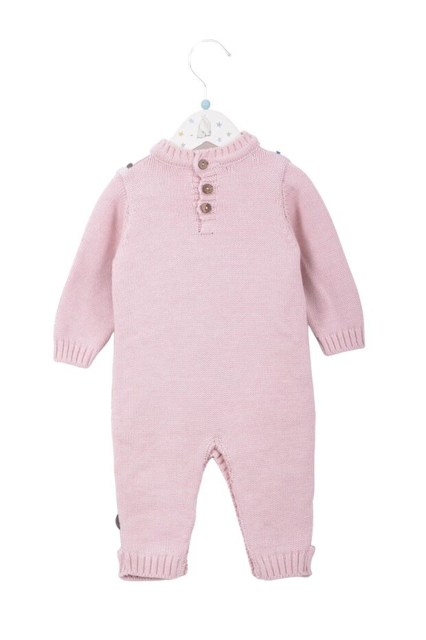 Geyik Baskı Triko Tulum Pudra - 2