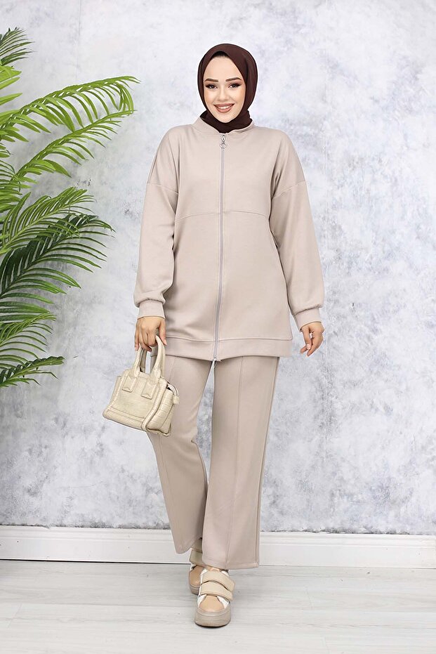 Zippered Double Set - Beige 3344