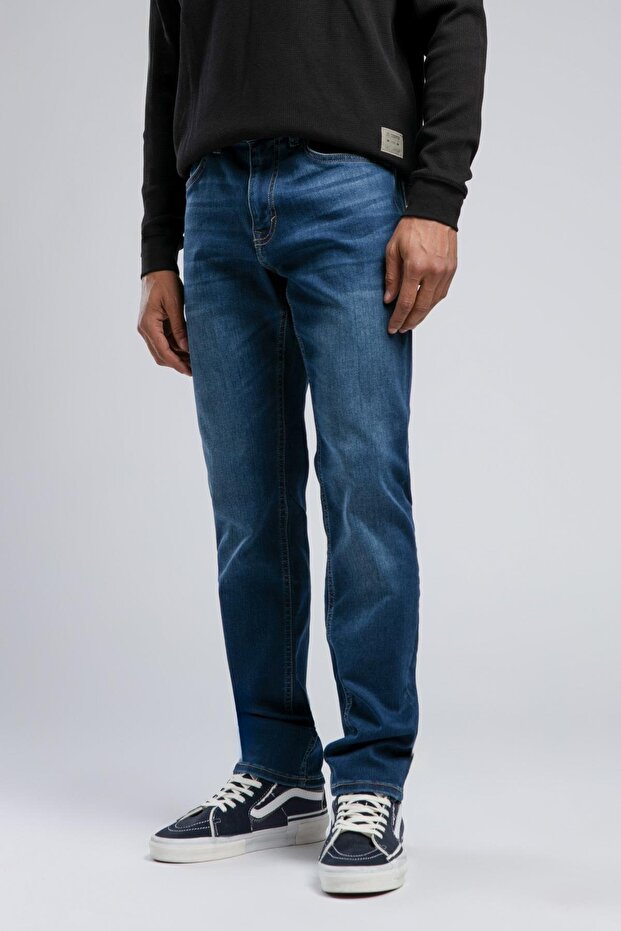 Normal Waist Slim Straight Men's Denim Trousers 251 Lcm 121068 Jagger Aragorn Blue