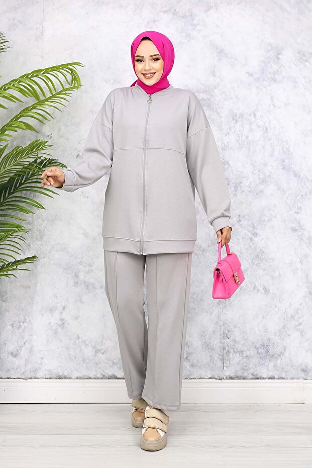 Gray 3344 Model Zippered Double Set - 1