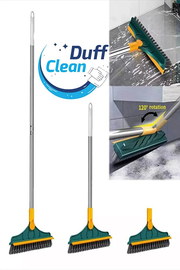 V-shape Cleaning Brush Floor Scrub Magic Broom With Long Handle And Squeegee Double Brush - 2