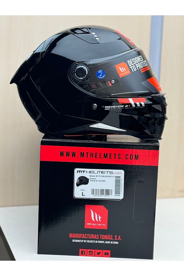 Revenge 2 Solıd A11 Gloss Black Şeffaf Vizörlü Kask - 8