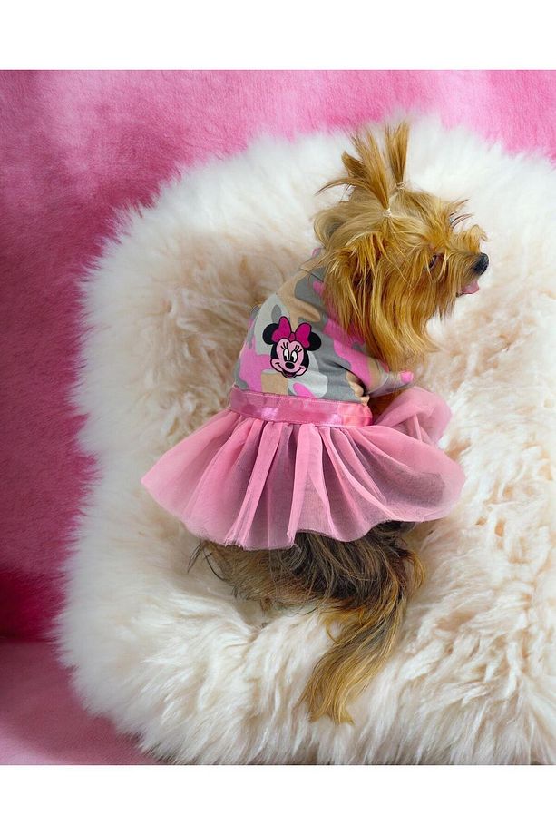 Pinky Minnie Tütülü Köpek Elbisesi, Kıyafeti Tutu - 2