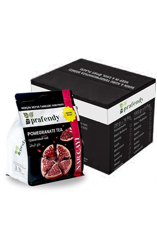 شاي الرمان بالجملة مع حبوب الفاكهة الحقيقية 1 كجم × 6 قطع.