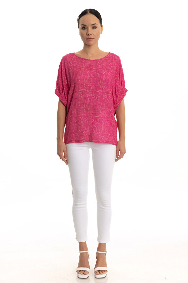 Desenli viskon bluz - 2