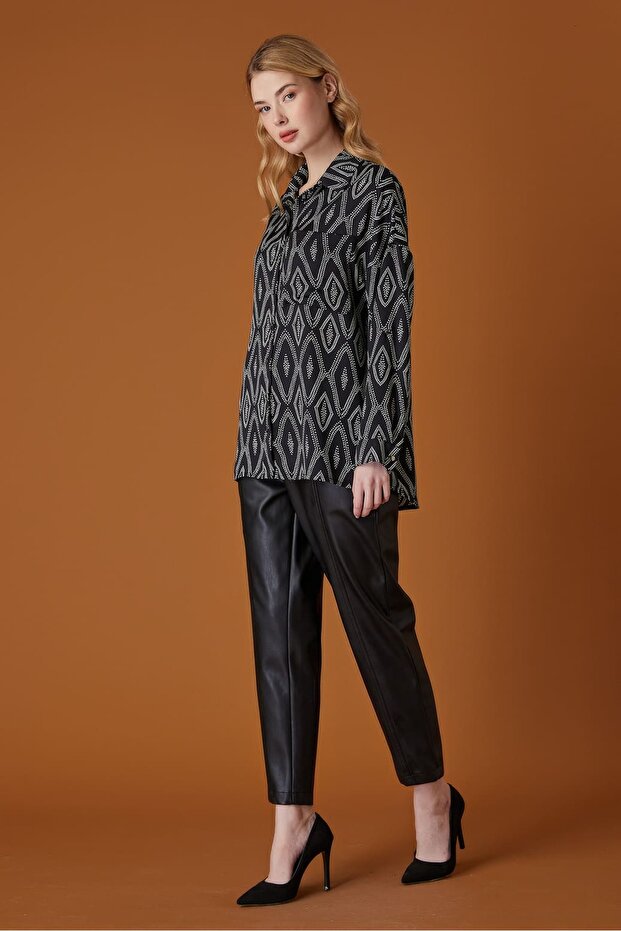 Grafik desenli gömlek - 2