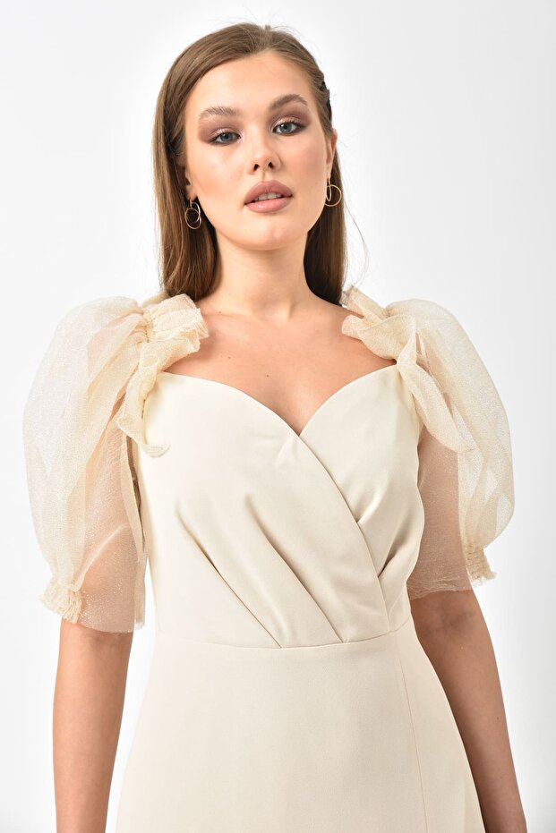 Balon Kollu Elbise - 2