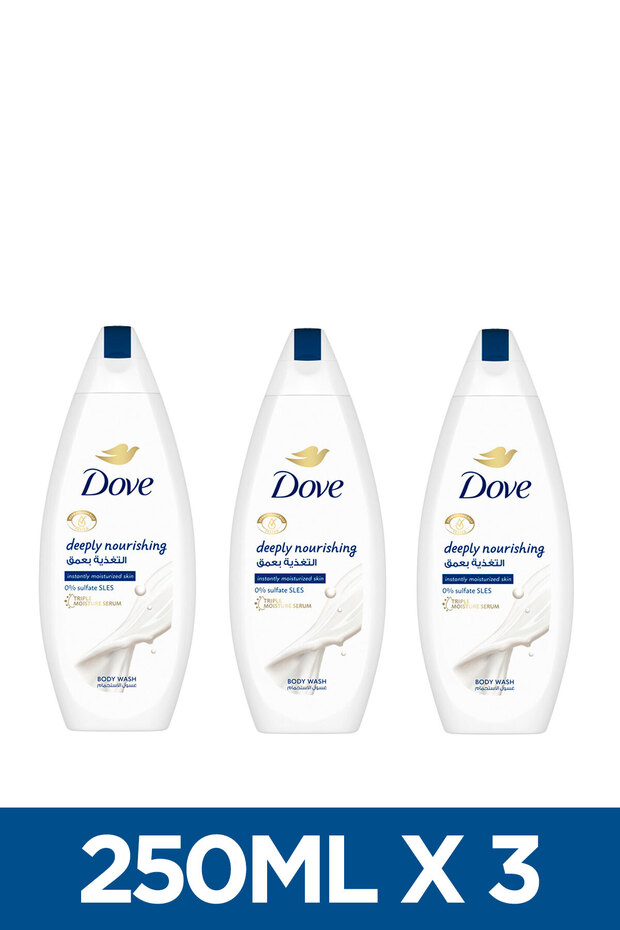 Deeply Nourishing Body Wash, For Instant Moisturizing, Original, No Sulfates Or Parabens, 250ml X3
