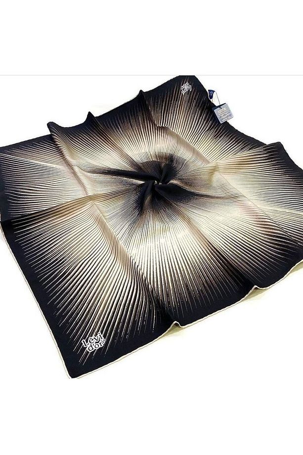 İpek Eşarp Twill Siyah Vizon - 3