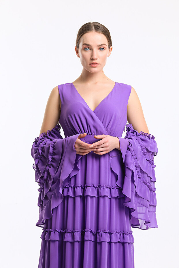 Uzun Şifon Elbise - 1