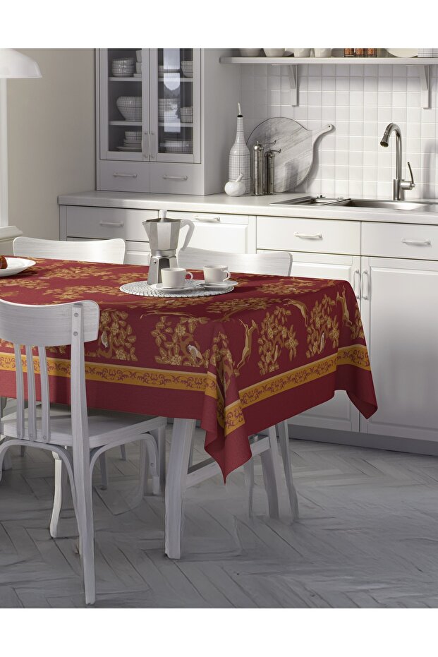 Christmas Themed Tablecloth – Santa Claus and Pine Tree Design, 150X220 cm