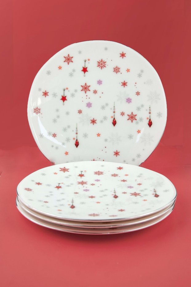 Christmas Carol 4 Pieces Porcelain Cake Plate