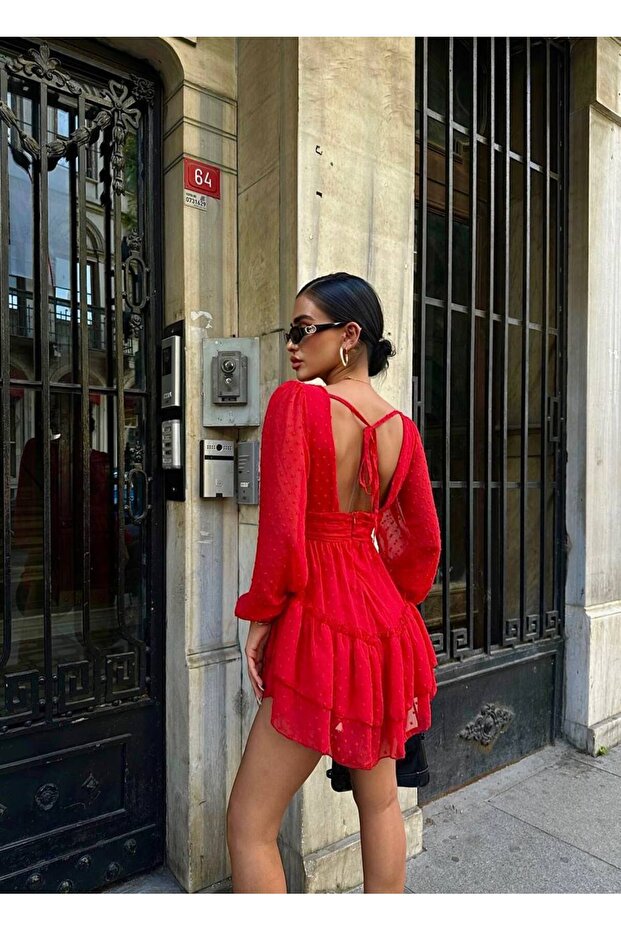 Ponpon Tül Detaylı Elbise - 3