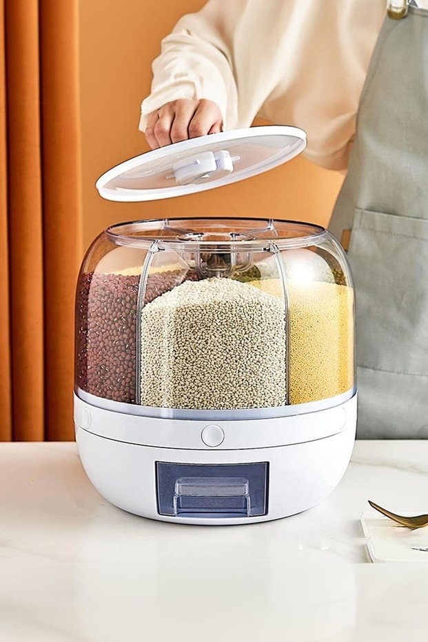 Dry Food and Legumes 360-Degree Rotating Food Organizer, Spice Spoon Gift