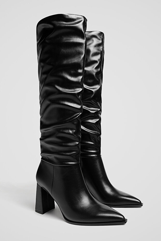 Heeled Slouchy Boots - 3