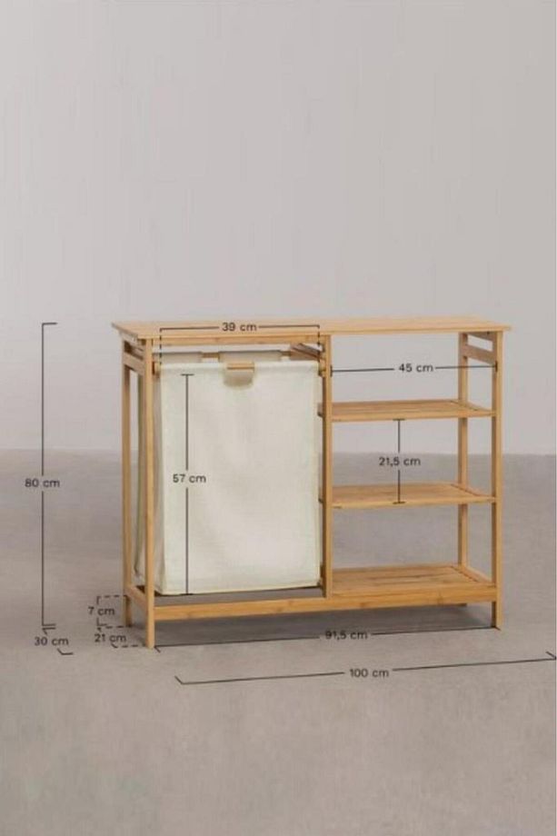 Bambu Bölmeli Banyo Düzenleyici Çamaşır Sepeti DB-0008H - 8