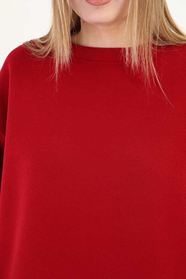 Bisiklet Yaka Oversize Sweetshirt - 6