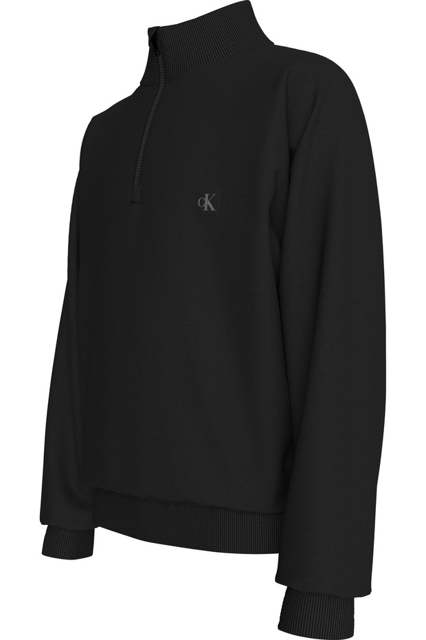 سترة مزودة بسحّاب وشعار أحادي اللون - 3