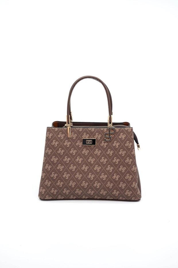 Coffee - Coffee Monogram Women's Handbag Sp1098