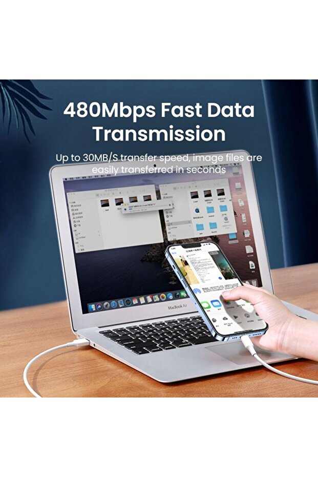 كابل شحن ومزامنة بيانات USB إلى Lightning بطول 1 متر - أبيض - 6