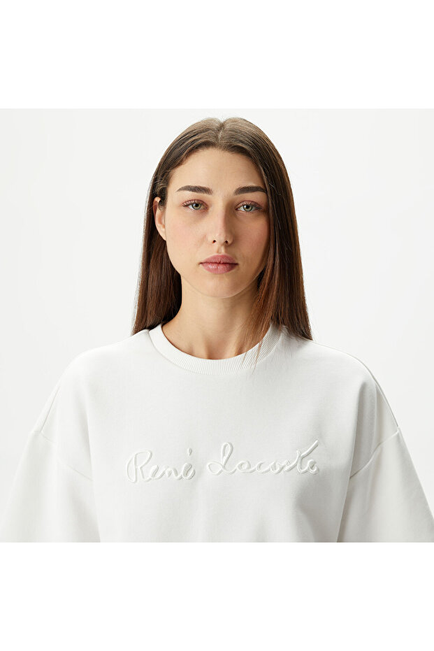 Kadın Beyaz Sweatshirt - 5