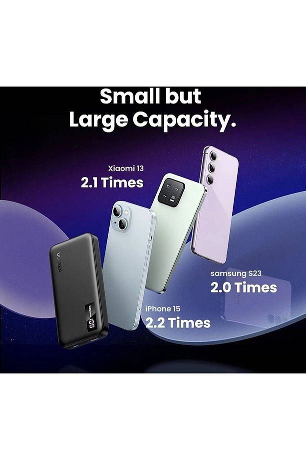 PowerBank Çift Yönlü Hızlı Şarj USB-C Portu ve USB Portu 10000mAh - Siyah - 4