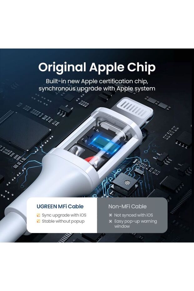 كابل شحن ومزامنة بيانات USB إلى Lightning بطول 1 متر - أبيض - 8