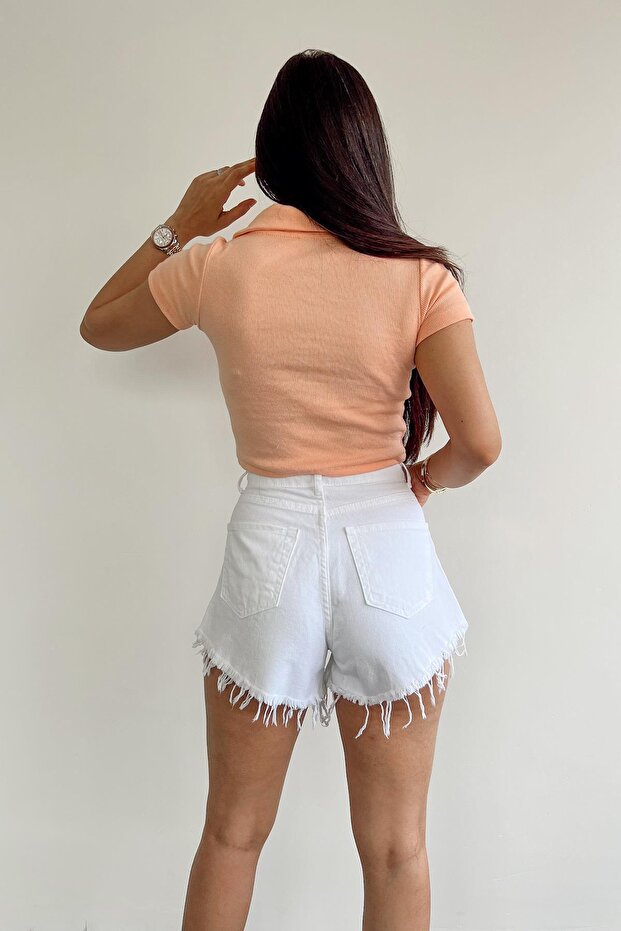 BASIC CROP TEE SALMON - 4