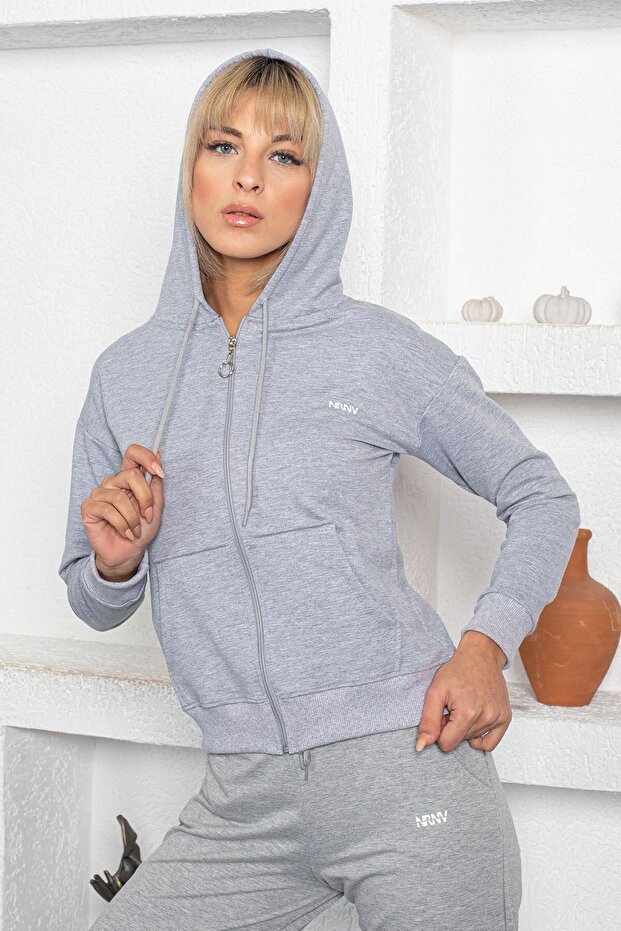 Basic Mold Two Thread Combed Cotton Sweatshirt Gray - 1