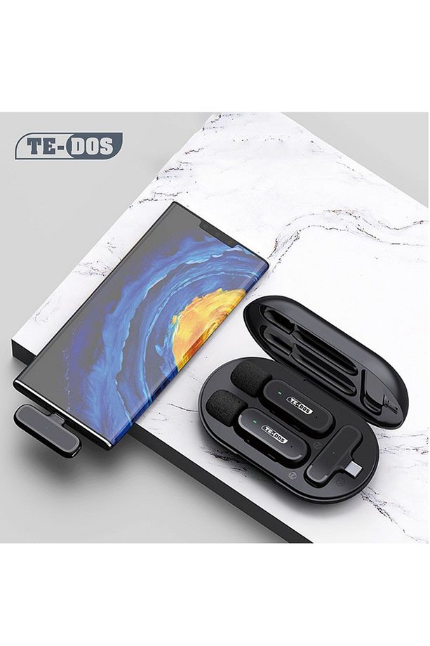 TYPE-C USB-C Lightning Bağlantılı iPhone Android Uyumlu Youtuber İnfluencer Çift Yaka Mikrofonu - 3