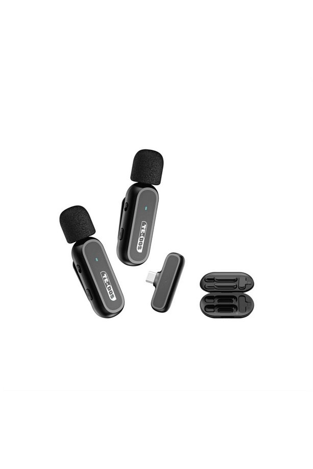 TYPE-C USB-C Lightning Bağlantılı iPhone Android Uyumlu Youtuber İnfluencer Çift Yaka Mikrofonu - 1