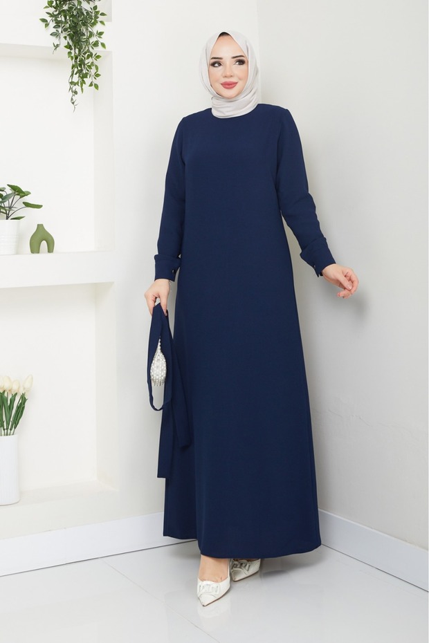 KREP DÜZ KALEM ELBİSE - 1