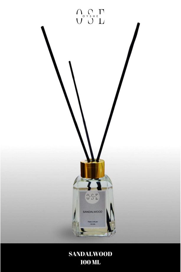 Oyshe Sandal Ağacı Çubuklu Oda Kokusu Bambu Kokusu Sandal Wood Reed Diffuser 100 ml - 1