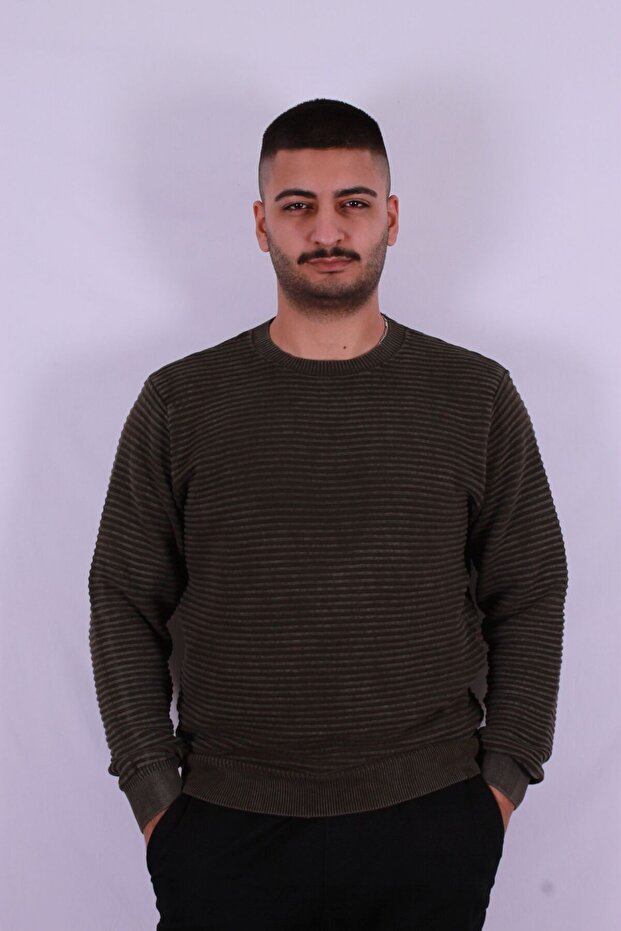 Dark Khaki Men's Sweater Lf 2036897