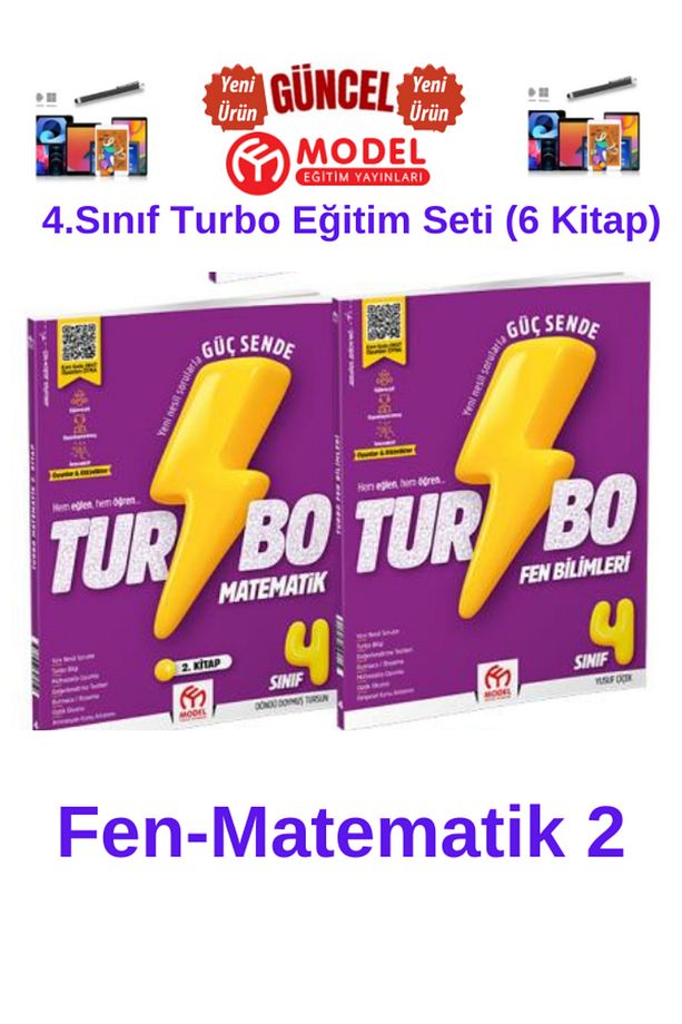 Model Eğitim Yayınları Güncel 4.Sınıf Turbo Eğitim Seti(6 Kitap)T-M1-M2-F-H-HÖG+Kalem - 3